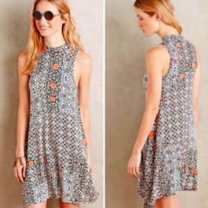 Maeve Lilt Swing Dress High Neck Print Mini Small
